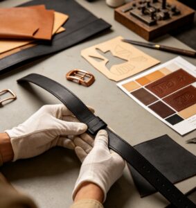custom leather waistband
