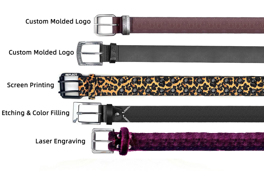 custom logo leather belt buckles